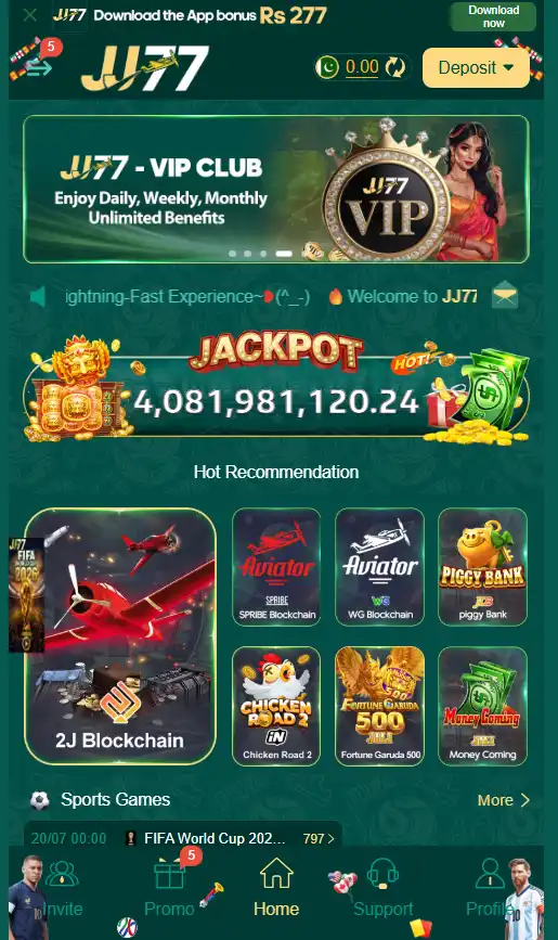 JJ77 app download bonus