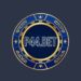 Blue and gold circular P44.BET logo displayed on the splash loading screen of the P44 Bet APK.