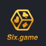 Official Six Game app icon graphic layout showing a gold gambling die emblem