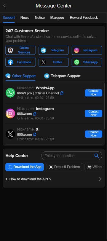666w game customer support help center