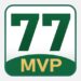 Official app icon logo for 77MVP Game with dark green text and gold lettering
